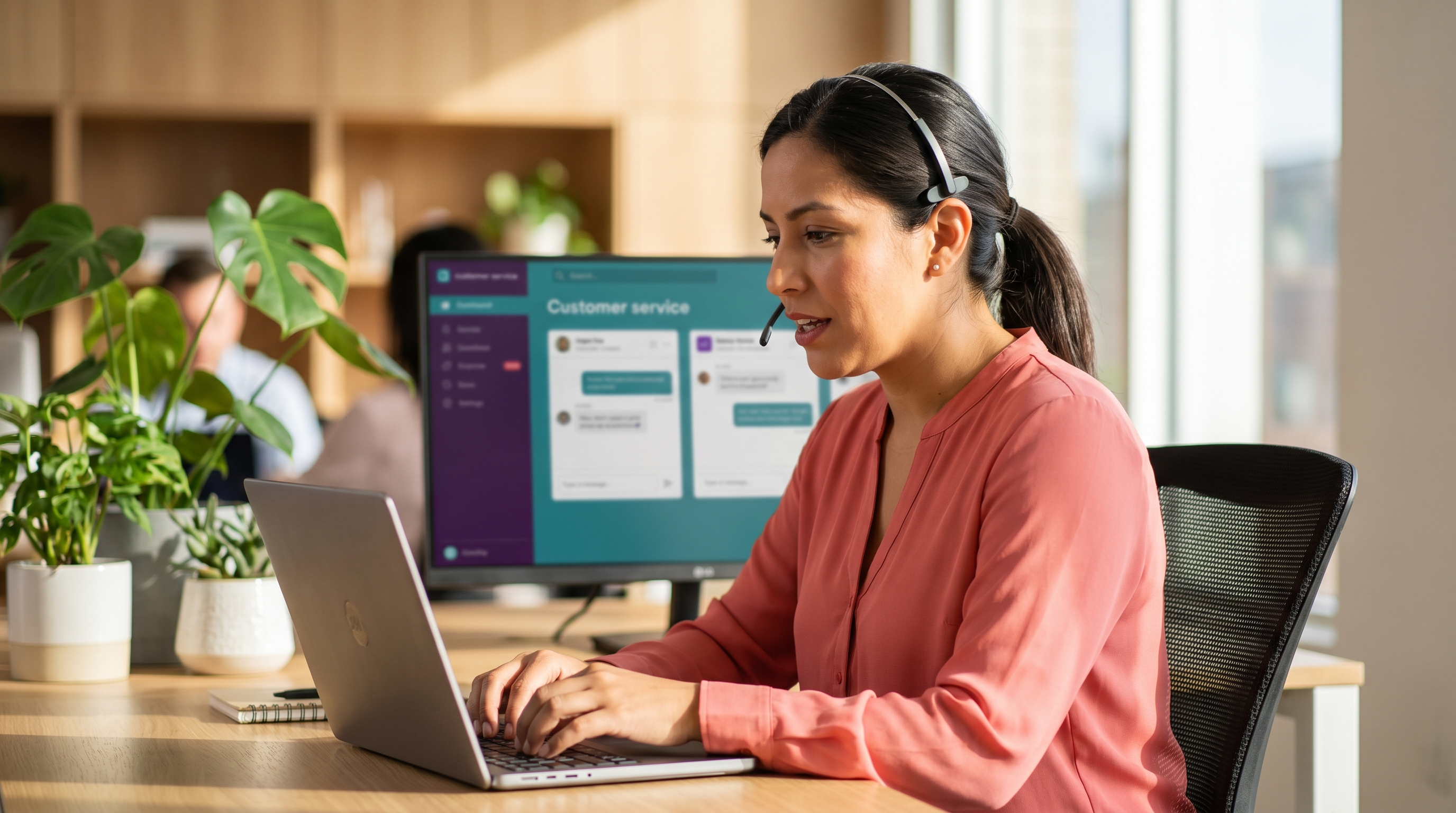 Agente de soporte usando dashboard Chatwoot con múltiples conversaciones omnichannel